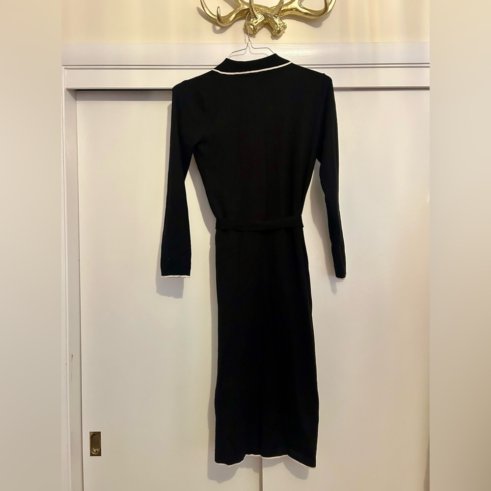 Max Studio Women’s Button Front Long Dress with Contrast Tipping - Picture 6 of 6